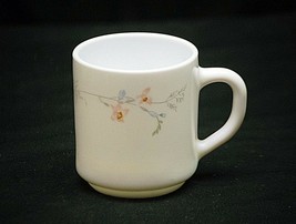 Old Vintage Odessa by Arcopal Coffee Cup Mug White w Blue &amp; Pink Flowers France - £6.98 GBP