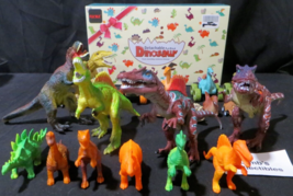 Fickle Variety Box of 19 Dinosaur Toys 8 Pull back 2 make sounds three 9&quot; six 5&quot; - £23.17 GBP