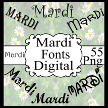 Mardi Font Digital Clipart - $1.25