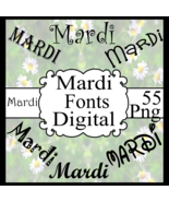 Mardi Font Digital Clipart - €4,29 EUR Mardi Font Digital Clipart - €4,29 EUR