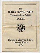The United States Army Transportations Corps Exhibit Chicago Railroad Fair 1948 - £21.80 GBP