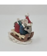 Midwest of Canon Falls Mouse on a Sled Christmas Figurine Vintage 2.5&quot; - £7.88 GBP
