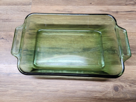 Vintage Anchor Hocking Green 1 Qt Baking Dish - 6&quot; x 9&quot; Ovenproof - SHIPS FREE - £18.36 GBP