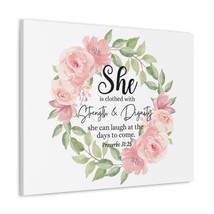  Proverbs 31:25 She Has Strength and Dignity Bible Verse Canvas  - £52.10 GBP+