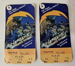One Pair Football Tickets San Diego Chargers 1981 vs Minn. Vikings -Game 6 - £5.34 GBP