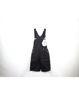NOS Vintage 90s Streetwear Womens Small Denim Jean Shortalls Overalls Black - $123.70