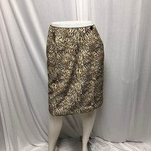 Worthington Wrap Skirt Womens Size 10 Brown Black Safari Animal Print Of... - $16.65