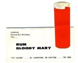 BACARDI Rum Bloody Mary Table Top Tent Card  - $11.88