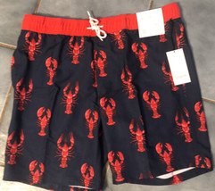 Men&#39;s Red &amp; Blue Lobster Swim Trunks Swimsuit Shorts Goodfellow&amp;Co  Larg... - £7.88 GBP