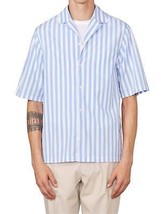 Officine Générale eren short sleeve big stripe shirt in White,Navy - size XL - £107.85 GBP