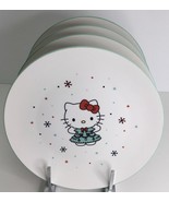 4 Dinner Plate Sanrio Hello Kitty Ceramic 10.5” Christmas Tree Dress Sno... - $93.35 CAD