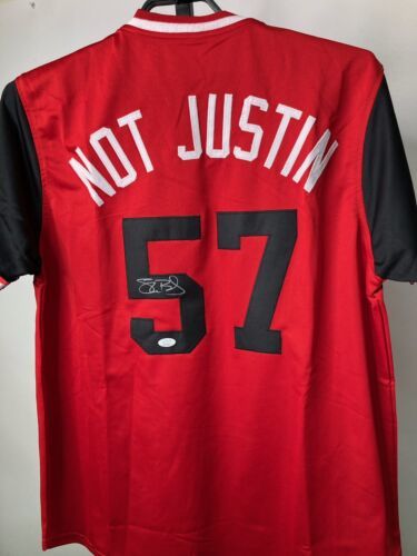Primary image for Shane Bieber Signed Not Justin Cleveland Red Baseball Jersey (JSA) WIT219017
