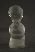 Vintage FENTON Clear Frosted Praying Kneeling Young Boy Glass Figurine 3.75&quot; - £8.66 GBP