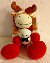 Gund Rare 9&quot; Christmas Flapadoodles Moose Snowman Holiday Beanie Stuffed Animal - £12.70 GBP