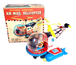 1960&#39;s Battery Operated Air Mail Helicopter In Box Yoshiya Toys WORKING Japan - £156.78 GBP