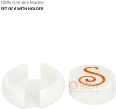 Handmade Marble Inlay Coaster Set of Six Coaster Plate Christmas Gift E1995 - $231.65