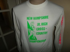 Vtg 80&#39;s Tee Jays New Hampshire Cross Country Championship L/S Tshirt Fits Sz  M - £26.32 GBP