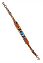 Western Beaded Tooled Leather Adjustable Wither Breast Collar Strap 10518 - $602.37 MXN