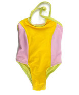 Bonnie &amp; Clyde Girls Swimsuit SZ 4 One-Piece Pastels Yellow Pink Green N... - £2.76 GBP