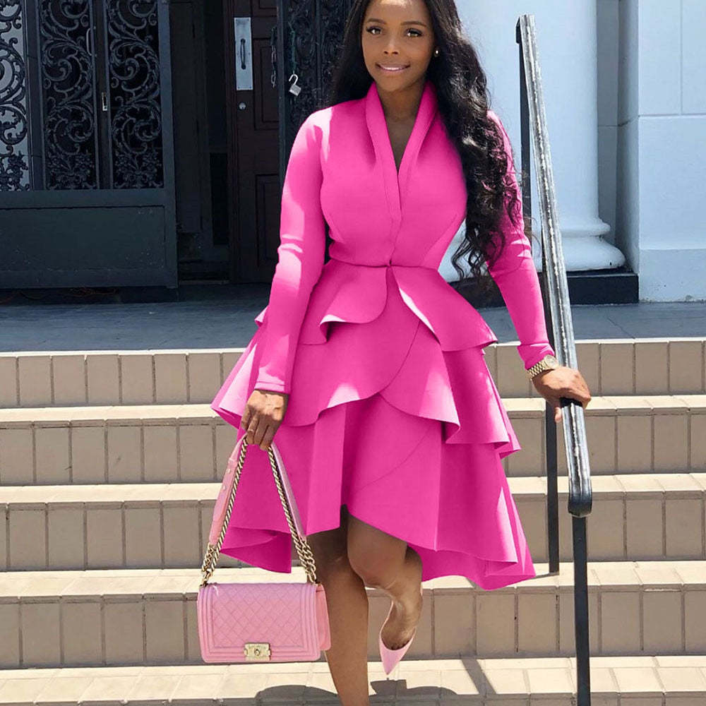 Work Wear Business Ruffles A-line Midi Dresses Item image 2