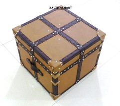 NauticalMart Aviator Mayfair Leather Trunk Coffee Table Home Decor  - $16,987.64 MXN