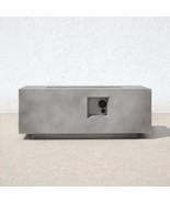 Modern Concrete Dual Fuel Fire Pit Table - Grey, Lava Rocks - $618.88 CAD