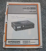 Superscope Marantz Portable Stereo Cassette C-205 Service Manual Fair Co... - £11.01 GBP