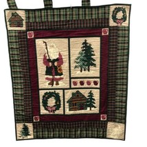 Handmade Christmas Quilt Patchwork Wall Hanging Handcrafted 41x36 inches... - £35.60 GBP