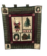 Handmade Christmas Quilt Patchwork Wall Hanging Handcrafted 41x36 inches... - £35.08 GBP