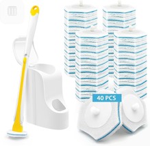 Disposable Toilet Brush with 40PCS Cleaner Refills Wall Mounted Toilet B... - £29.41 GBP