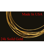 6&quot;  24k .999  solid yellow round gold wire  -  gauge 30 - 18 gauges USA ... - £34.49 GBP
