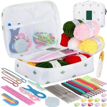 58 Piece Crochet Kit With Yarn And Knitting Accessories Set, Cute Knitti... - £38.39 GBP