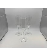 Set of 3 Baccarat Crystal CAPRI Optic Champagne Flutes Glasses - $280.66 CAD