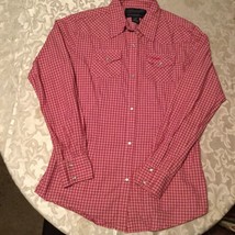 Wrangler Western Shirts Size small breast cancer awareness rodeo pink plaid - £20.70 GBP