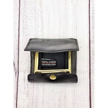 Vintage change purse pouch Wilson genuine leather black gold - £25.95 GBP