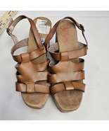 Jellypop ADA Wedge Sandals 4&quot; Tan Comfort Fit 155240 Womens Size 8.5 - €13,10 EUR