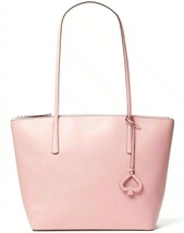 Kate Spade Zina Smooth Pink Leather Bright Carnation LG Tote WKRU6852 NWT $329 - £82.12 GBP
