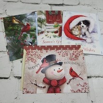 Christmas Greetings Holiday Cards Lot of 4 with Printed Matching Envelopes - £9.33 GBP