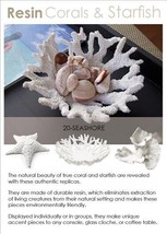 Large Flower Coral Figurine White Resin 9" wide Nautical Seaside Coastal Beach image 3