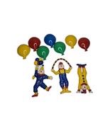Vintage Burwood Products Co Clowns &amp; Balloons Wall Plaques Hanging Nurse... - $419.96 MXN