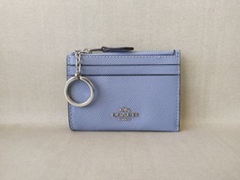 Coach Mini Skinny ID zip Card Case in cross grain leather T 9135 - $34.75