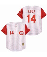 Cincinnati Reds #14 Pete Rose Jersey Old Style Uniform White Stripe - $45.00