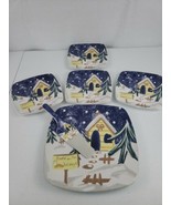 Wonderland Traditions 6 Pc Christmas Pie Cake Serving Set Tray Pie Serve... - $29.99