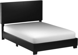 Queen-Size Black Crown Mark Erin Upholstered Panel Bed - £99.28 GBP