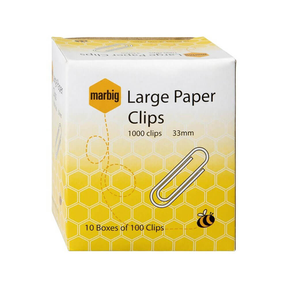 Marbig Large Paper Clips (33mm) - $16.90