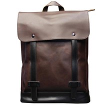 Fashion Vintga Men Backpack High Quality pu Leather Backpacks for Teenage - £54.17 GBP