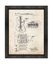 Clarence Fender Electric Guitar Patent Print Old Look with Beveled Wood Frame - £19.62 GBP+