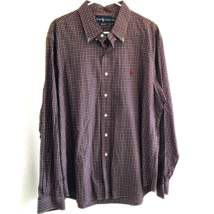 Ralph Lauren XXL Burgundy Plaid Long Sleeve Custom Fit Button Down 2XL M... - $23.75
