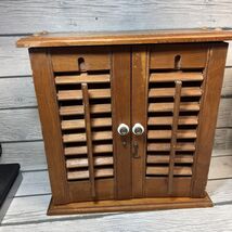 VTG Wood wall Spice Rack Wood Window Shutters Cabinet - $44.55