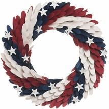 Patriotic USA Styrofoam Wood Curl Wreath for Labor Day, Memorial Day (a) M5 - £149.05 GBP